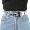 imageAllegra K Womens Grommet Clear Waist Belt Plus Size Waist Belts for Jeans DressesBlack