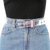 imageAllegra K Womens Grommet Clear Waist Belt Plus Size Waist Belts for Jeans DressesPink