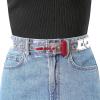 imageAllegra K Womens Grommet Clear Waist Belt Plus Size Waist Belts for Jeans DressesRed