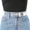 imageAllegra K Womens Grommet Clear Waist Belt Plus Size Waist Belts for Jeans DressesWhite