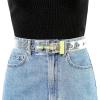 imageAllegra K Womens Grommet Clear Waist Belt Plus Size Waist Belts for Jeans DressesYellow