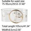 imageAllegra K Womens Grommet Clear Wide Waist Belts for Dresses Transparent Belts Pin BuckleGold Round Buckle