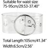 imageAllegra K Womens Grommet Clear Wide Waist Belts for Dresses Transparent Belts Pin BuckleSilver Round Buckle