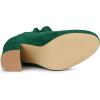 imageAllegra K Womens Lace Up Round Toe Drawstring Block Heel Ankle BootsGreen
