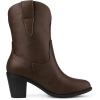 imageAllegra K Womens Mid Calf Memory Round Toe Block Heel Western BootsDark Brown
