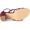 imageAllegra K Womens Open Toe Crystal Rhinestone Buckle Chunky Heel SandalBurgundy