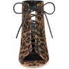 imageAllegra K Womens Peep Toe Chunky Heel Lace Up Slingback Dressy BootiesLeopard