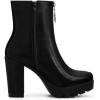 imageAllegra K Womens Platform Front Zip Chunky Heel Ankle BootsBlack