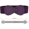 imageAllegra K Womens Plus Size Elastic Waist Belt Interlock 8shaped Faux Leather Stretchy Dress BeltsYellow  Purple