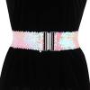 imageAllegra K Womens Plus Size Stretchy Waist Belts Metal Interlock Buckles Sequins Decor Belts for DressesCarnation