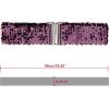 imageAllegra K Womens Plus Size Stretchy Waist Belts Metal Interlock Buckles Sequins Decor Belts for DressesDark Purple