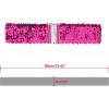 imageAllegra K Womens Plus Size Stretchy Waist Belts Metal Interlock Buckles Sequins Decor Belts for DressesRose Red