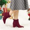 imageAllegra K Womens Pointed Toe Block Heel Ankle Chelsea BootsBurgundy
