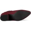 imageAllegra K Womens Pointed Toe Block Heel Ankle Chelsea BootsBurgundy