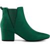 imageAllegra K Womens Pointed Toe Block Heel Ankle Chelsea BootsEmerald Green