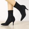 imageAllegra K Womens Pointy Toe Stretch Sock Stiletto Heels Ankle BootsBlack