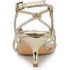 imageAllegra K Womens Rhinestone Strappy Slingback Kitten Heel SandalsGold