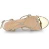 imageAllegra K Womens Rhinestone Strappy Slingback Kitten Heel SandalsGold