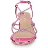 imageAllegra K Womens Rhinestone Strappy Slingback Kitten Heel SandalsPink