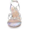 imageAllegra K Womens Rhinestone Strappy Slingback Kitten Heel SandalsSilver