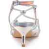 imageAllegra K Womens Rhinestone Strappy Slingback Kitten Heel SandalsSilver