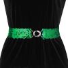 imageAllegra K Womens Skinny Elastic Waist Belts Sequins Decor Stretchy Belts for Dresses 2PCSGreen