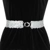 imageAllegra K Womens Skinny Elastic Waist Belts Sequins Decor Stretchy Belts for Dresses 2PCSSilver
