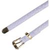 imageAllegra K Womens Skinny Embossed Leather Belts Alloy Pin Buckle Belt for Jeans Dresses PantsLight Purple