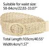 imageAllegra K Womens Skinny Waist Belts Braided Belts for Dress Round Metal Buckle AdjustableBeige