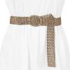 imageAllegra K Womens Skinny Waist Belts Braided Belts for Dress Round Metal Buckle AdjustableBrown