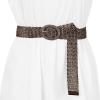 imageAllegra K Womens Skinny Waist Belts Braided Belts for Dress Round Metal Buckle AdjustableCoffee