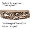 imageAllegra K Womens Skinny Waist Belts Single Pin Buckle Cute Animal Printed Pants Dress Thin Faux Leather BeltLeopard Printed