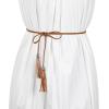 imageAllegra K Womens Tassel Braided Belts Skinny Woven Waist Belts for Skirt DressBrown