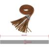 imageAllegra K Womens Tassel Braided Belts Skinny Woven Waist Belts for Skirt DressBrown