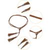 imageAllegra K Womens Tassel Braided Belts Skinny Woven Waist Belts for Skirt DressBrown