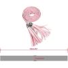 imageAllegra K Womens Tassel Braided Belts Skinny Woven Waist Belts for Skirt DressPink