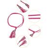 imageAllegra K Womens Tassel Braided Belts Skinny Woven Waist Belts for Skirt DressRose Red