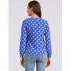 imageAllegra K Womens Vintage Ruffle Neck Chiffon Printed Top Halloween Long Sleeve Casual Office BlouseBlue Pinkpolka Dots