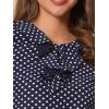 imageAllegra K Womens Vintage Ruffle Neck Chiffon Printed Top Halloween Long Sleeve Casual Office BlouseDark Bluepolka Dots