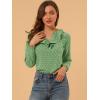 imageAllegra K Womens Vintage Ruffle Neck Chiffon Printed Top Halloween Long Sleeve Casual Office BlouseGreenhearts