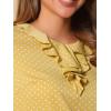 imageAllegra K Womens Vintage Ruffle Neck Chiffon Printed Top Halloween Long Sleeve Casual Office BlouseLight Yellowpolka Dots