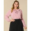 imageAllegra K Womens Vintage Ruffle Neck Chiffon Printed Top Halloween Long Sleeve Casual Office BlousePinkpolka Dots