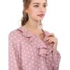 imageAllegra K Womens Vintage Ruffle Neck Chiffon Printed Top Halloween Long Sleeve Casual Office BlousePinkpolka Dots