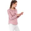 imageAllegra K Womens Vintage Ruffle Neck Chiffon Printed Top Halloween Long Sleeve Casual Office BlousePinkpolka Dots