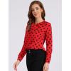 imageAllegra K Womens Vintage Ruffle Neck Chiffon Printed Top Halloween Long Sleeve Casual Office BlouseRed Blackpolka Dots