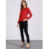 imageAllegra K Womens Vintage Ruffle Neck Chiffon Printed Top Halloween Long Sleeve Casual Office BlouseRed Blackpolka Dots