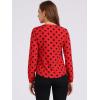 imageAllegra K Womens Vintage Ruffle Neck Chiffon Printed Top Halloween Long Sleeve Casual Office BlouseRed Blackpolka Dots
