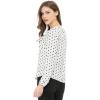 imageAllegra K Womens Vintage Ruffle Neck Chiffon Printed Top Halloween Long Sleeve Casual Office BlouseWhite Blackpolka Dots