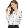 imageAllegra K Womens Vintage Ruffle Neck Chiffon Printed Top Halloween Long Sleeve Casual Office BlouseWhite Blackpolka Dots