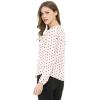 imageAllegra K Womens Vintage Ruffle Neck Chiffon Printed Top Halloween Long Sleeve Casual Office BlouseWhite Redpolka Dots